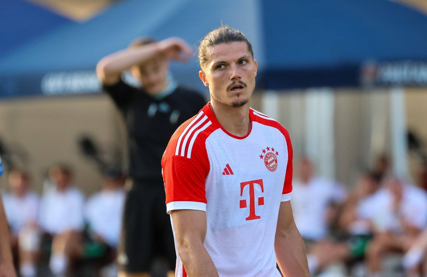 Marcel Sabitzer FC Bayern Muenchen 18 FC Rottach-Egern vs. FC Bayern Muenchen, Fussball, Testspiel, Saison 23/24, 18.07.2023, FC Rottach-Egern vs. FC Bayern Muenchen, Fussball, Testspiel, Saison 23/24 ...