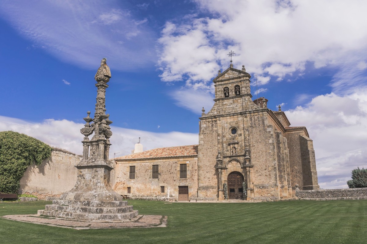 Hermitage of Nuestra Senora del Miron in the town of Soria in Romanesque style from the 6th century. Spain. Model Released Property Released xkwx 12th adornment ancient arcaded arch architecture art a ...