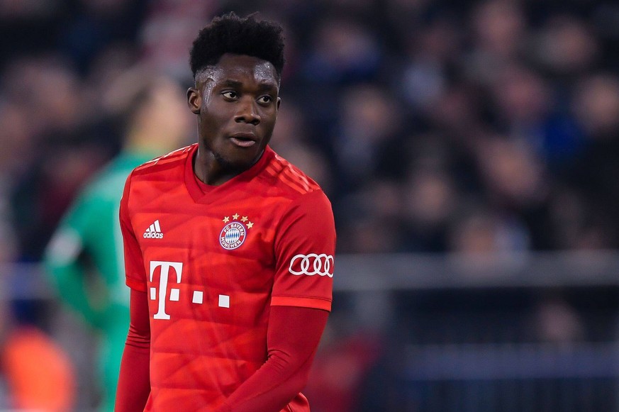 Alphonso Davies of FC Bayern Munich during the German DFB Pokal quarter final match between FC Schalke 04 and Bayern Munich at the Veltins Arena on March 03, 2020 in Gelsenkirchen, Germany German DFB  ...