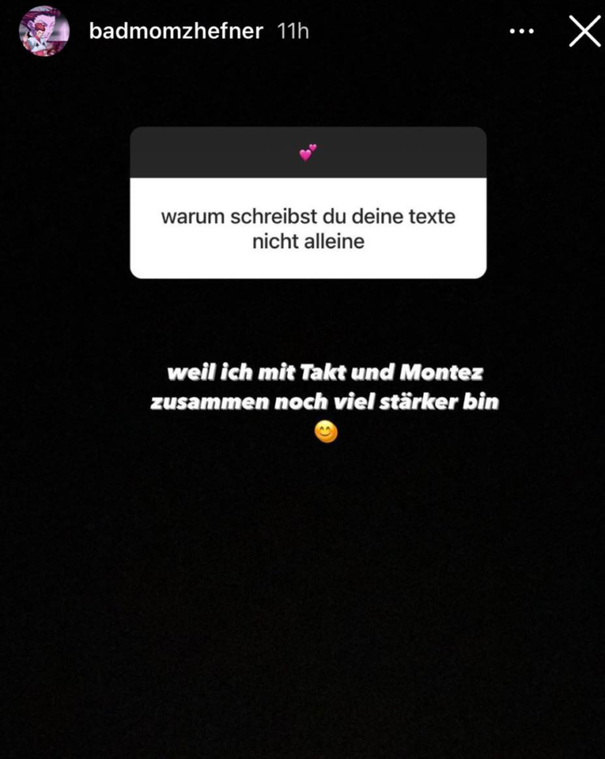 Rapperin Badmómzjay erklärt ihre Beweggründe, warum sie ihre Texte nicht allein verfasst.