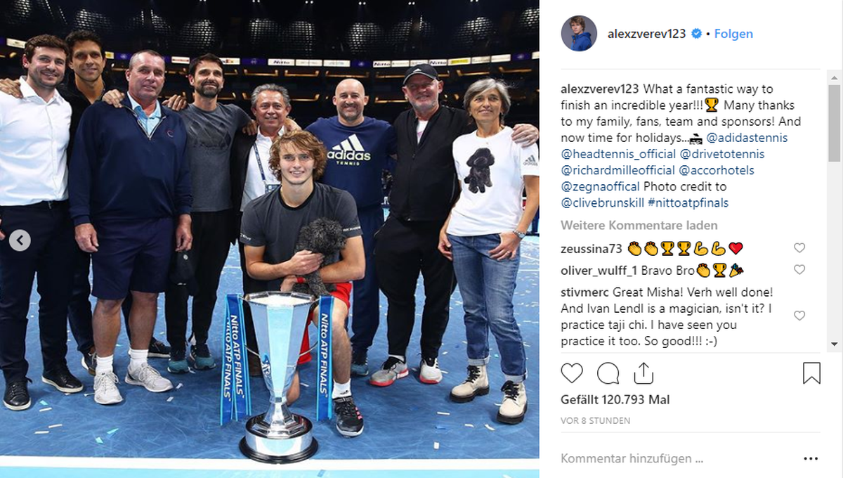 Der Pudel besucht laut "Bild" regelmäßig sein Herrchen auf dem Tennisplatz.&nbsp;