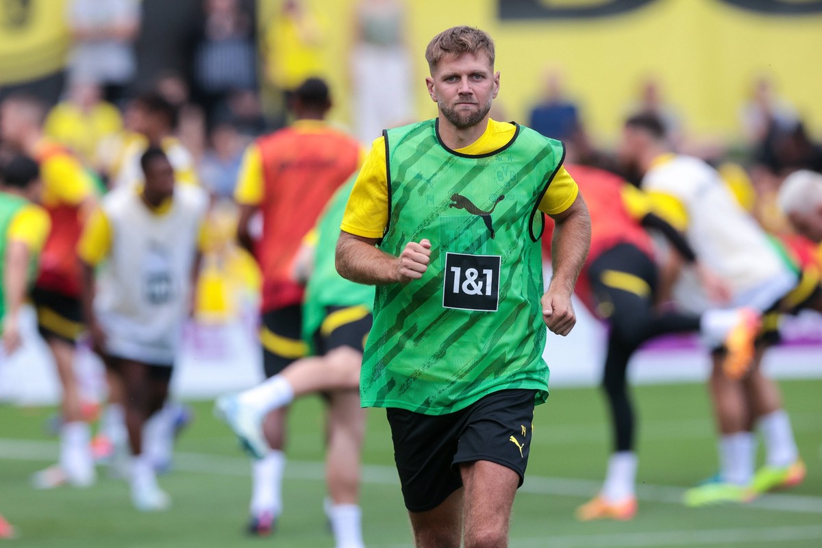 01.08.2024, Fussball, Trainingslager von Borussia Dortmund in Bad Ragaz, Tag 1, Niclas Füllkrug Borussia Dortmund, Bad Ragaz Grand Resort Bad Ragaz St. Gallen Schweiz xRHR-FOTO/DEx *** 01 08 2024, Foo ...
