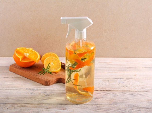 Homemade natural cleaning spray – eco and zero waste concept