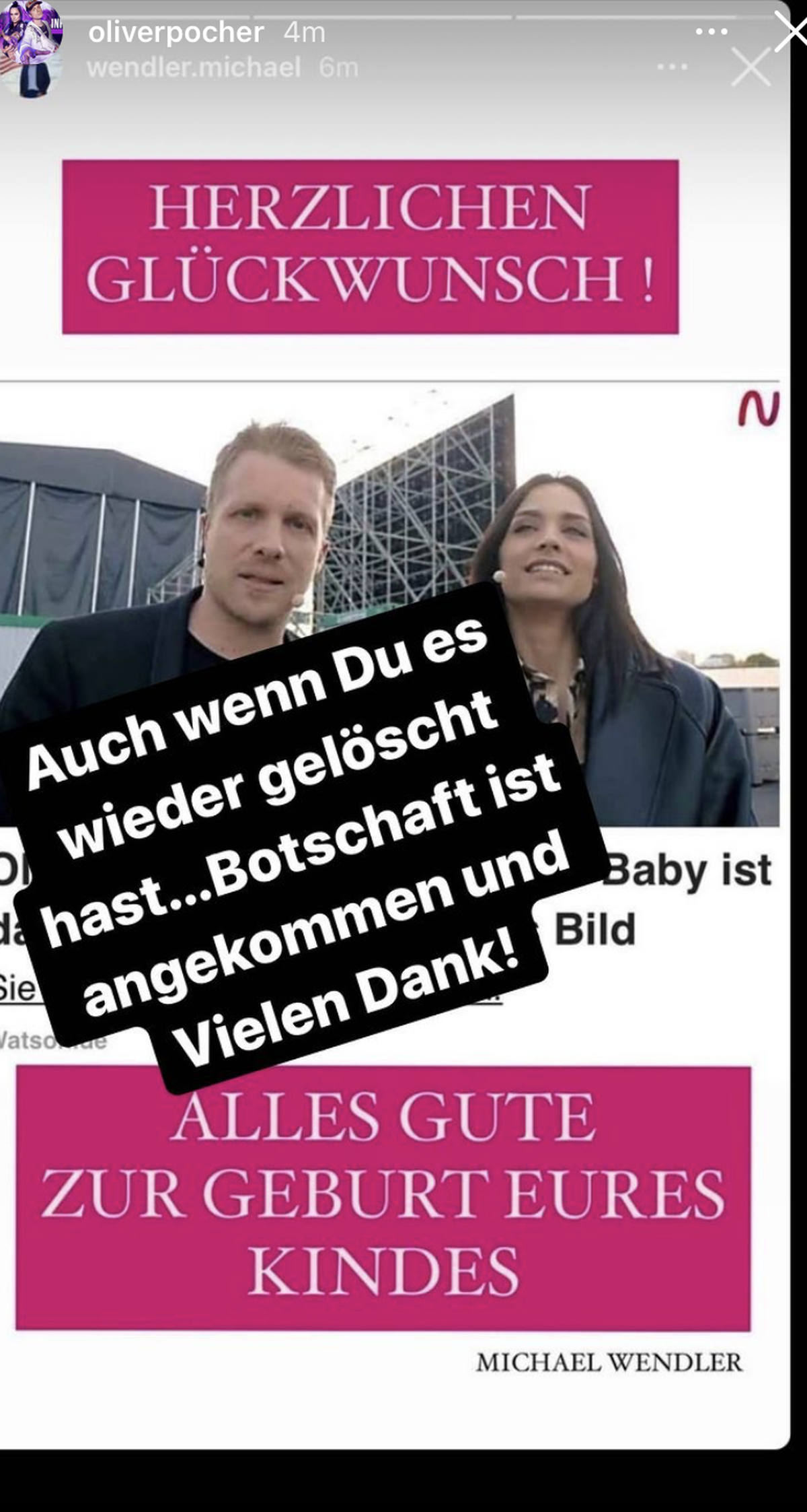 Oliver Pocher teilte die Nachricht vom Wendler.