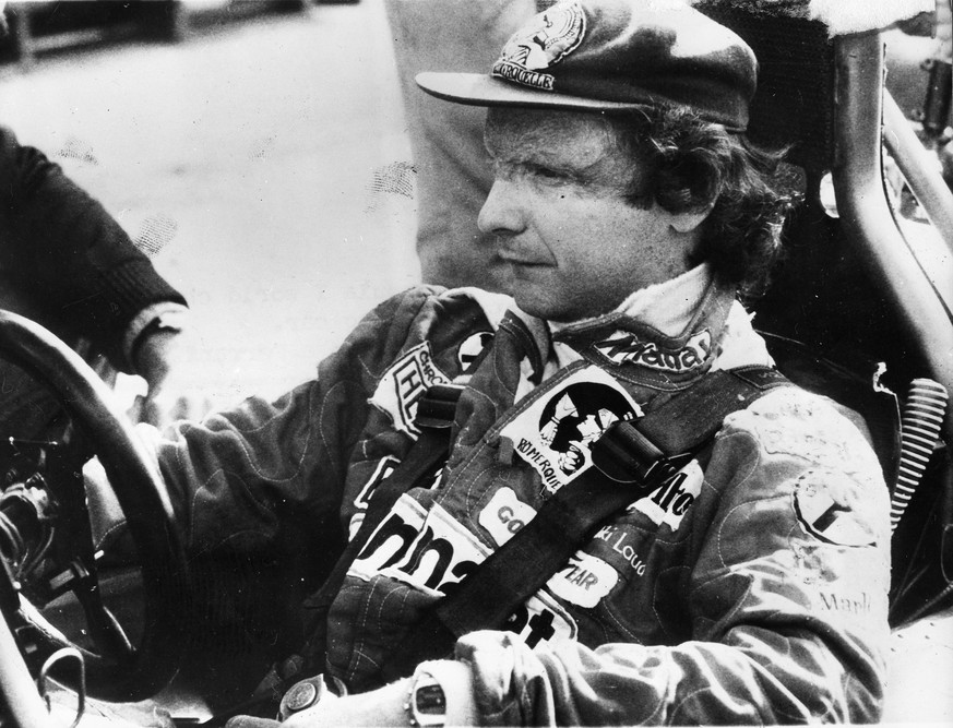 Nach seinem Unfall: Niki Lauda im Jahr 1977.
