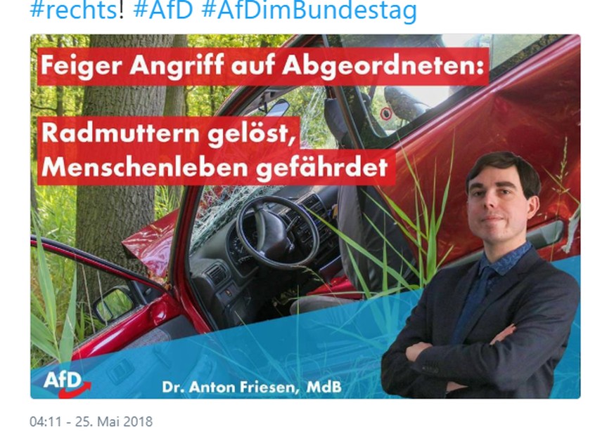 Die Fast-Unfallgeschichte eines AfD-Abgeordneten