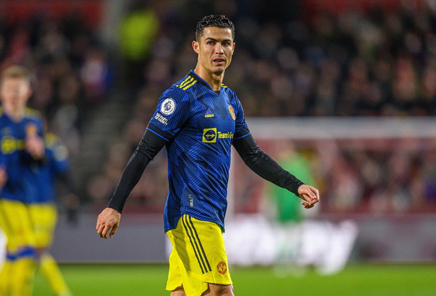 Brentford v Manchester United - Premier League - Brentford Community Stadium. Manchester United&#039;s Christiano Ronaldo during the Premier League match at Brentford Community Stadium, London. URN:64 ...