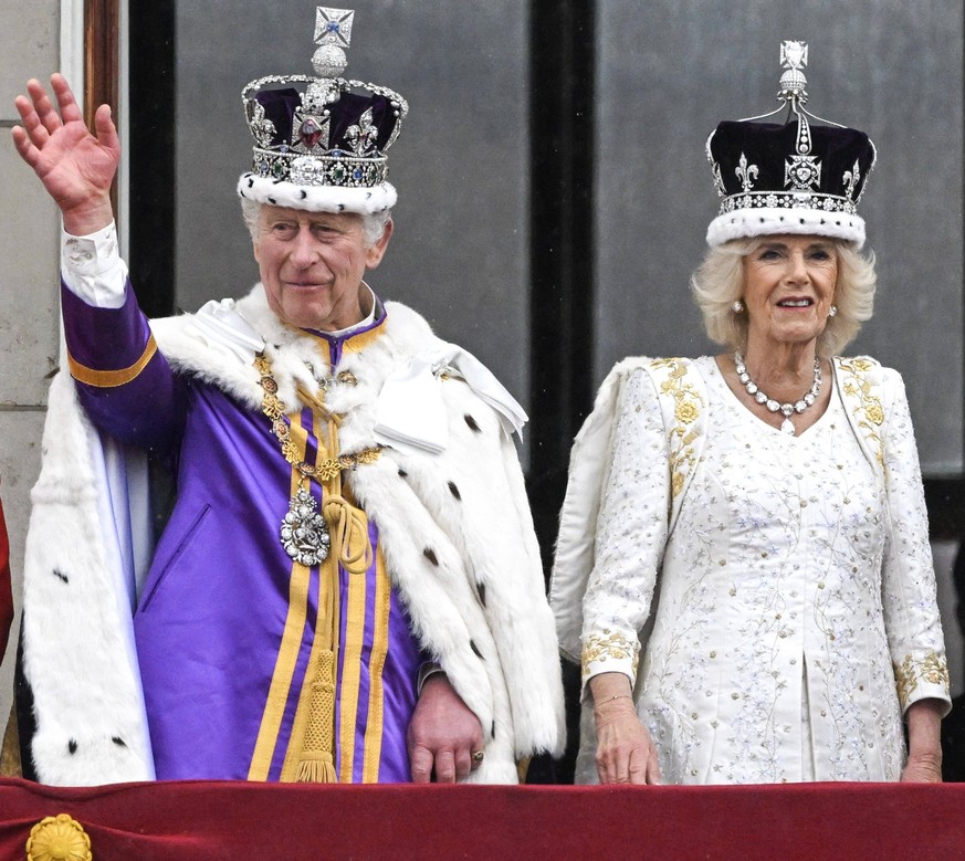 . 06/05/2023. London, United Kingdom. King Charles III and Queen Camilla on the balcony of Buckingham Palace in London after The Coronation . PUBLICATIONxINxGERxSUIxAUTxHUNxONLY xi-Imagesx IIM-24355-0 ...