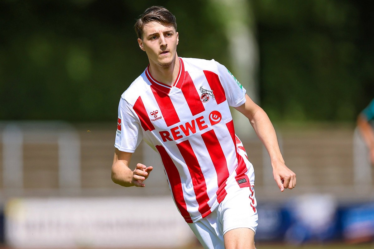 12.07.2025, Fu�ball, SV Bergisch Gladbach 09 - 1. FC K�ln, Testspiel, BELKAW-Arena, Saison 2025 2026: Malek El Mala 1.FC Koeln 19 DFB regulations prohibit any use of photographs as image sequences and ...