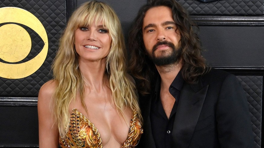 Heidi Klum and Tom Kaulitz attend the 65th annual Grammy Awards at the Crypto.com Arena in Los Angeles on Sunday, February 5, 2023. PUBLICATIONxINxGERxSUIxAUTxHUNxONLY LAP2023020537 JIMxRUYMEN