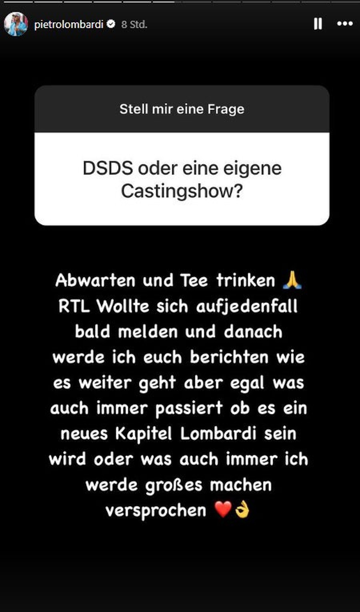 Pietro Lombardi teilt ein Update.