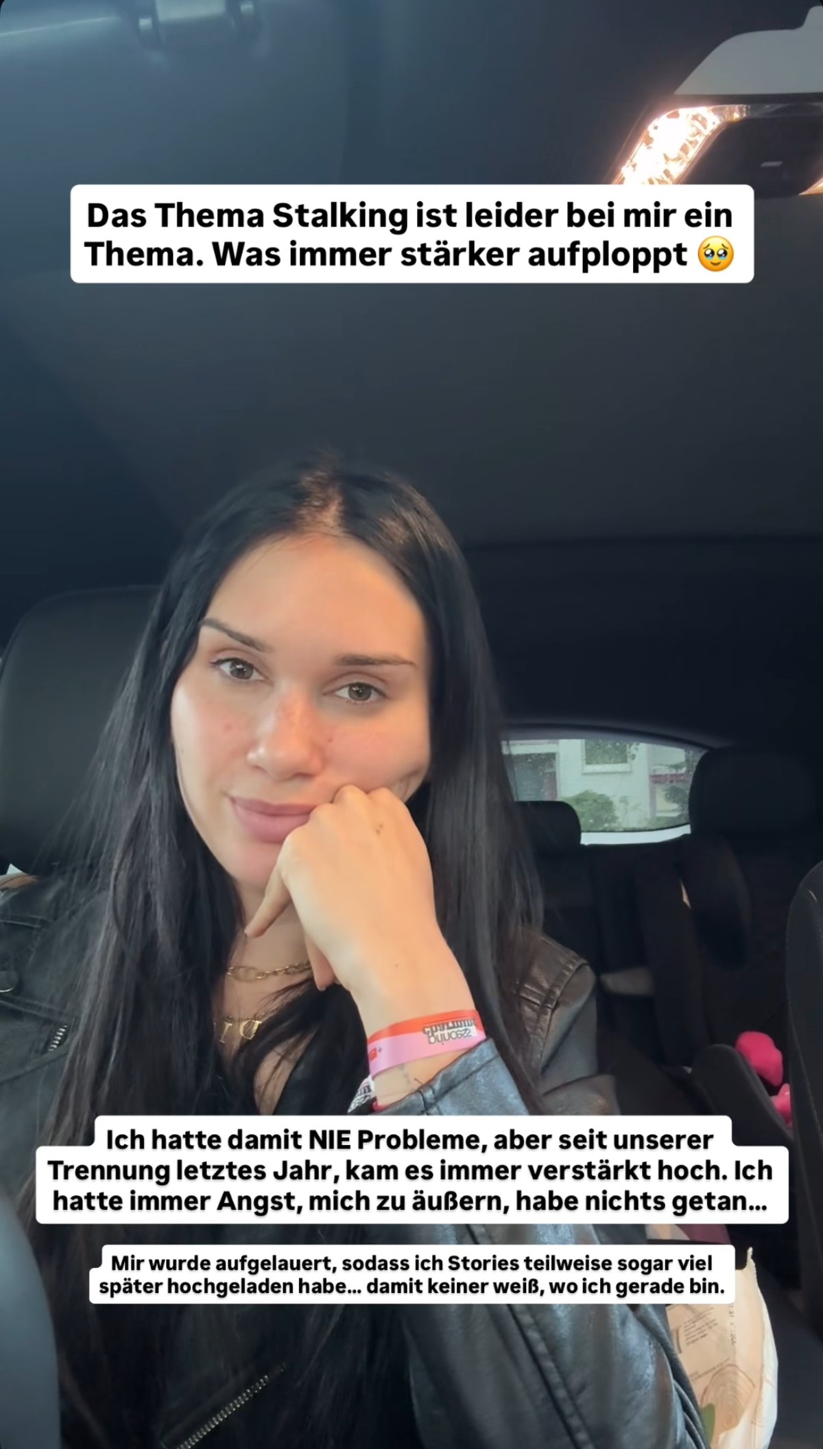 In ihrer Instagram-Story berichtet die 28-Jährige von den Stalking-Erlebnissen.
