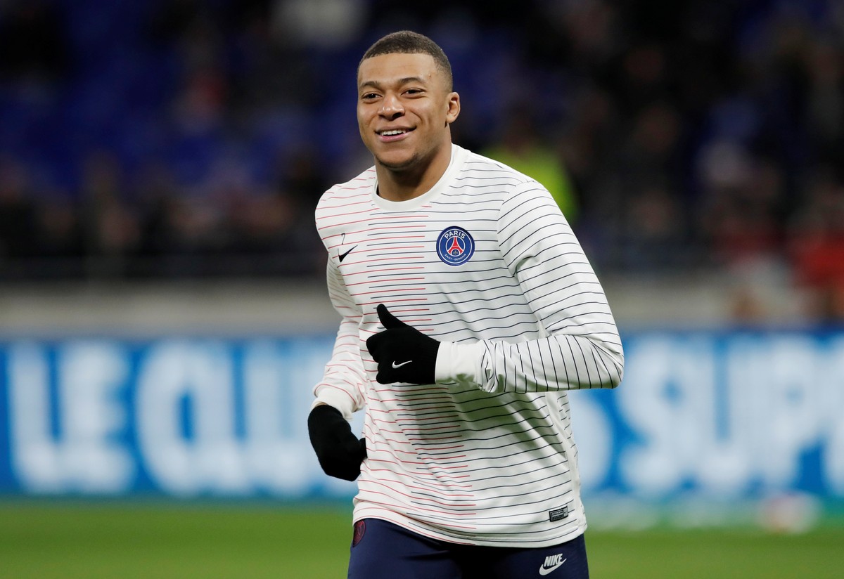 Soccer Football - Coupe de France - Semi Final - Olympique Lyonnais v Paris St Germain - Groupama Stadium, Lyon, France - March 4, 2020 Paris St Germain's Kylian Mbappe during the warm up before ...