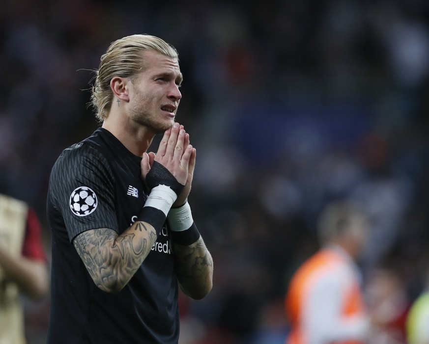 Real Madrid v Liverpool - UEFA Champions League - Final - NSK Olimpiyskiy Stadium. Loris Karius of Liverpool cries during the UEFA Champions League Final match at the NSK Olimpiyskiy Stadium, Kiev. Pi ...