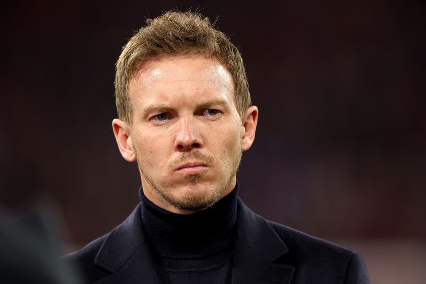 LEVERKUSEN, GERMANY - MARCH 19: Julian Nagelsmann, Head Coach of FC Bayern Munich, looks on during the Bundesliga match between Bayer 04 Leverkusen and FC Bayern München at BayArena on March 19, 2023  ...