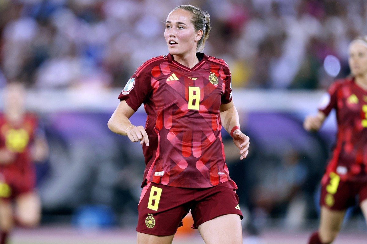LOHMANN Sydney Team Deutschland UEFA Frauen Fussball EURO 2025 in der Schweiz Vorrundenspiel Schweden - Deutschland 4 : 1 am 12.07. 2025 in Zuerich *** LOHMANN Sydney Team Germany UEFA Womens Football ...