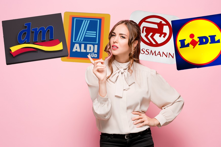 Business woman remembers or thought. office manager. studio photo on a pink background