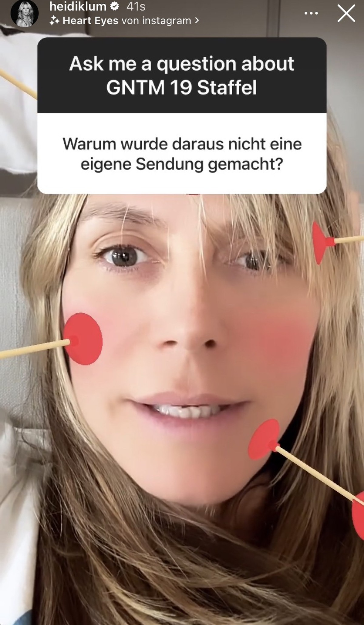 Heidi Klum stellt sich Fragen rund um "GNTM".