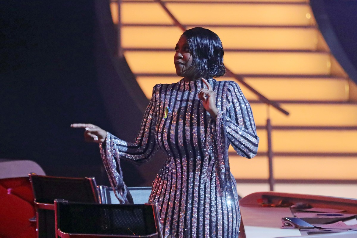 COLOGNE, GERMANY - APRIL 22: Juror Motsi Mabuse reacts during the 8th show of the 15th season of the television competition show "Let's Dance" at MMC Studios on April 22, 2022 in Cologn ...