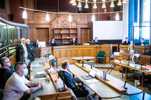 BERLIN, GERMANY - AUGUST 17: A general view in court on the first day of Arafat Abou-Chaker's, former manager of rapper Bushido trial on August 17, 2020 in Berlin, Germany. Abou-Chaker, as well his th ...