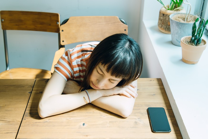 Young women taking a nap.