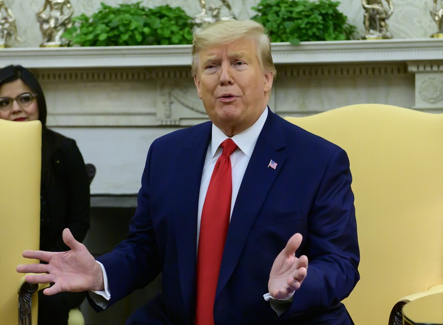 United States President Donald J. Trump speaks to the media as he and First lady Melania Trump welcome President Jimmy Morales and Mrs. Hilda Patricia Marroqun Argueta de Morales of the Republic of Gu ...