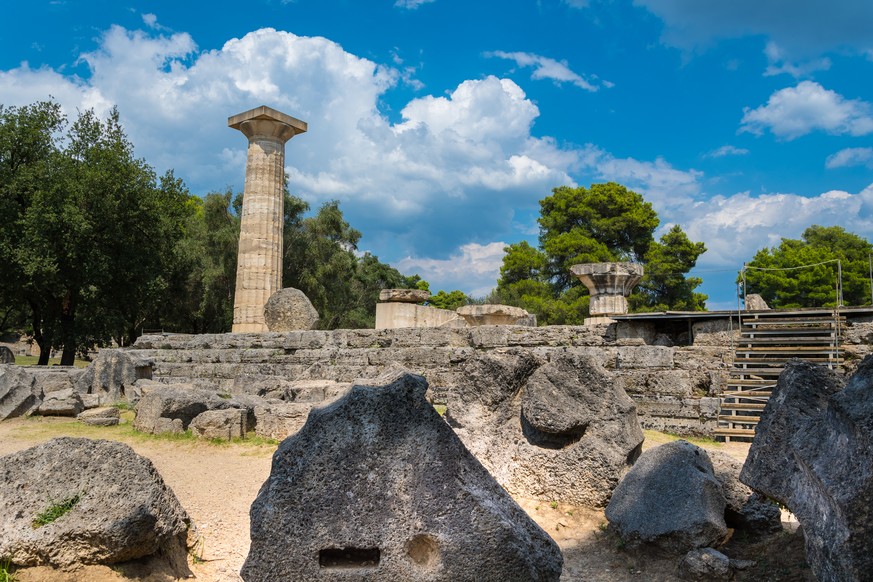 Archaeological site of ancient Olympia in Peloponnese, Greece