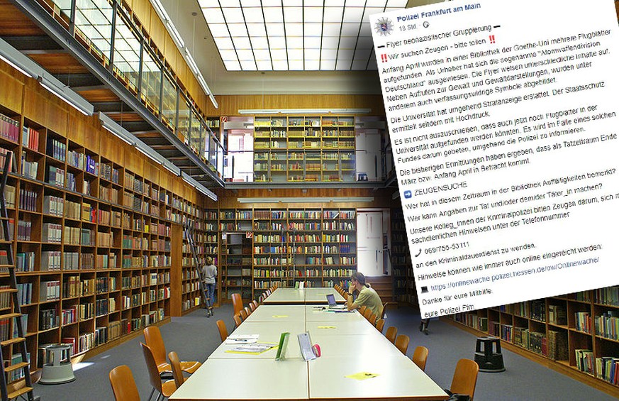 Uni Frankfurt Nazi Flyer In Bibliothek Aufgetaucht Polizei Sucht Zeugen Watson