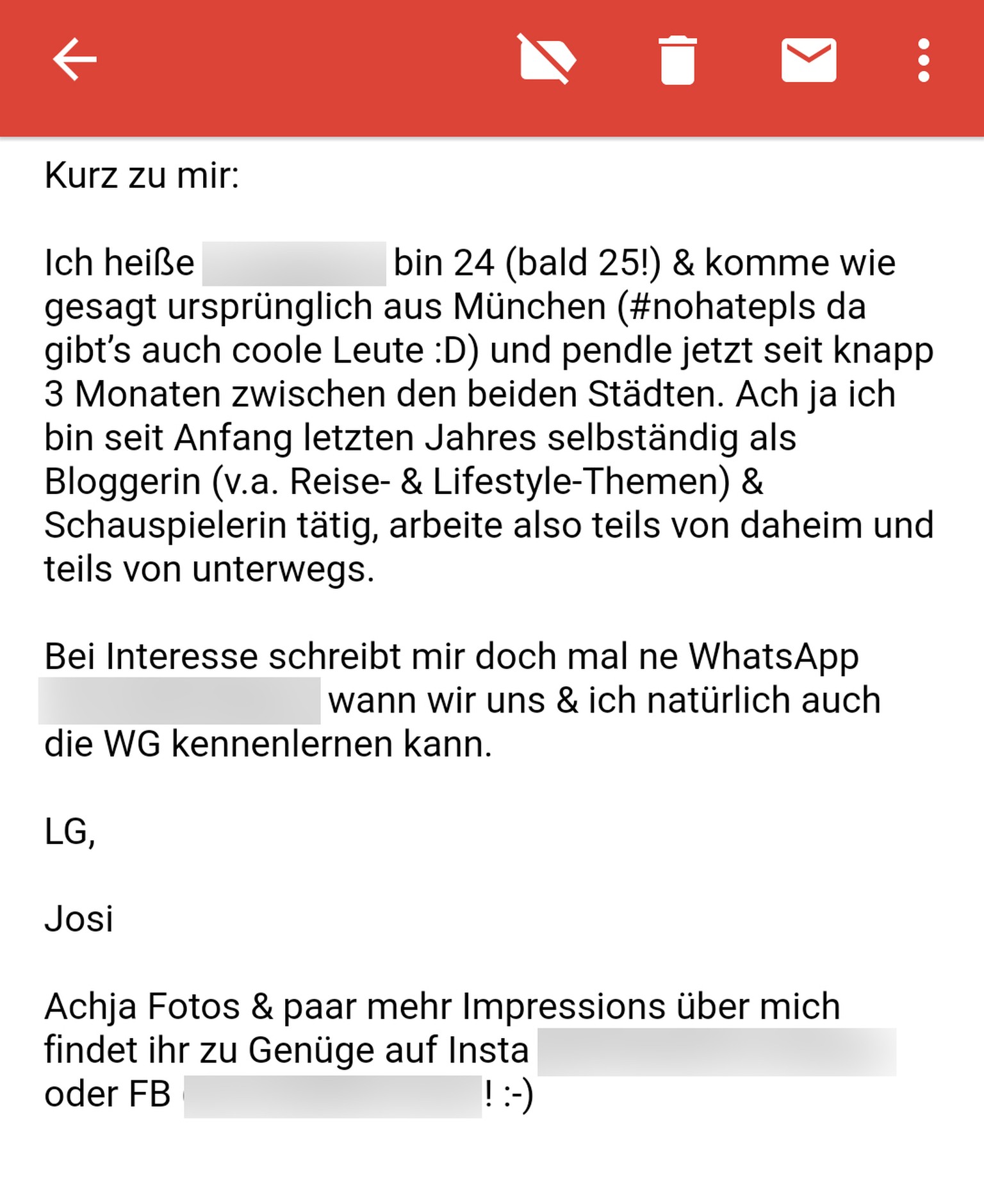 Schreiben wohnung interesse Interesse an