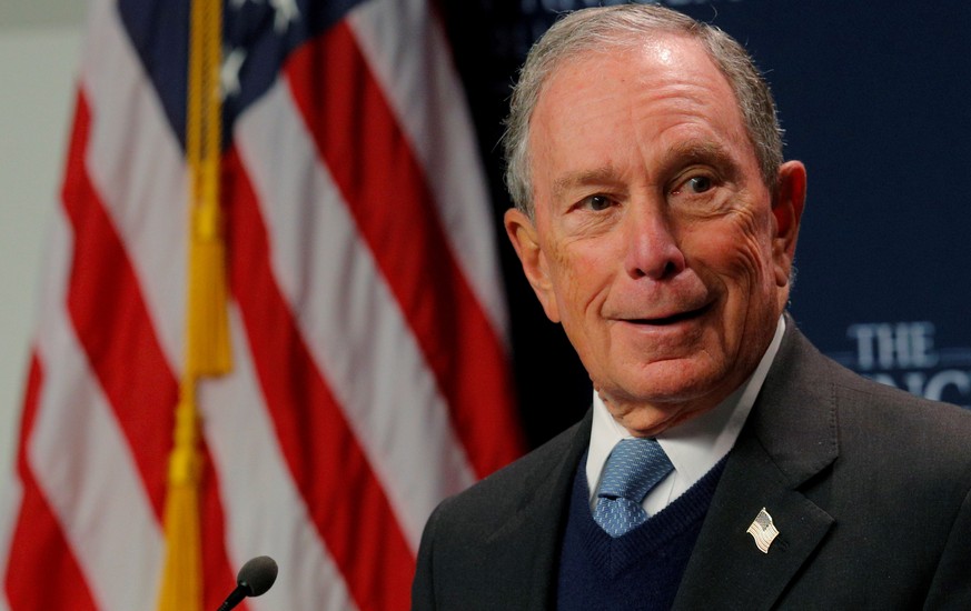 FILE PHOTO: Former New York City Mayor and possible 2020 Democratic presidential candidate Michael Bloomberg speaks at the Institute of Politics at Saint Anselm College in Manchester, New Hampshire, U ...