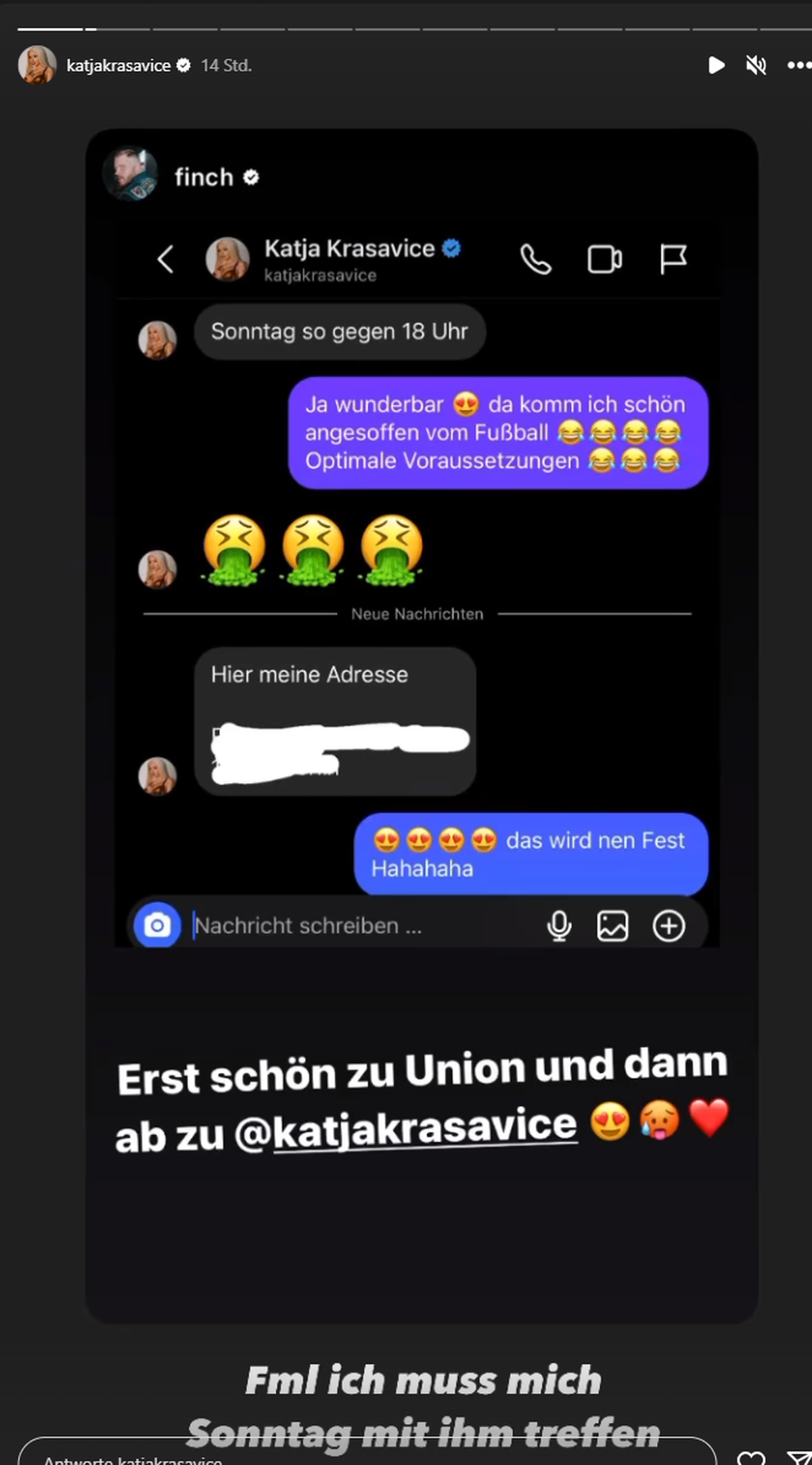 Katja Krasavice ist von der Aussicht auf ihr Date eher wenig begeistert.