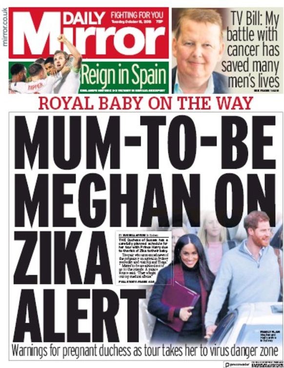 "Bald-Mama Meghan auf Zika-Alarm – Warnung an die schwangere Herzogin, während sie ihre Tour durch die Virus-Gefahrenzone fortsetzt."