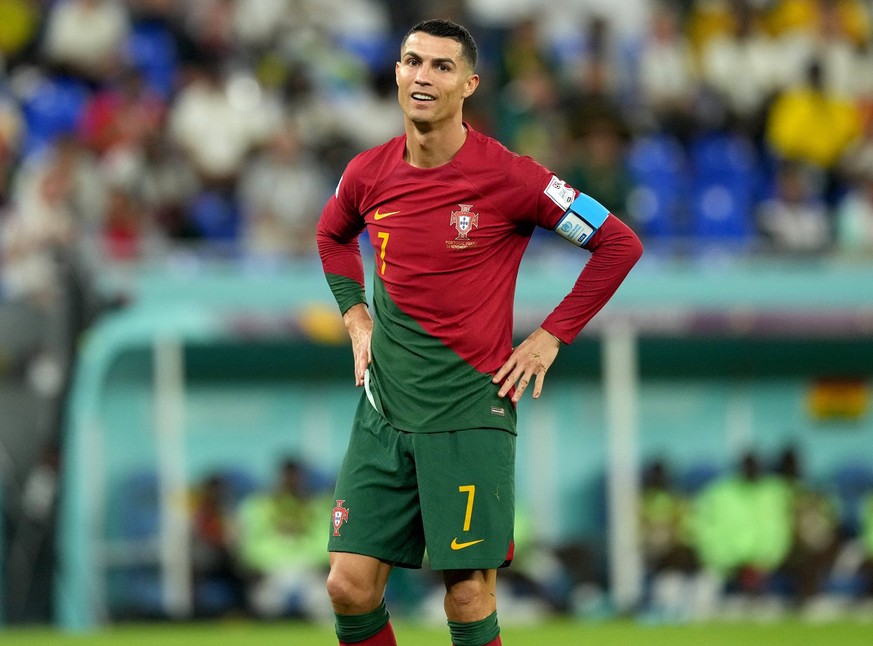Portugal v Ghana - FIFA World Cup, WM, Weltmeisterschaft, Fussball 2022 - Group H - Stadium 974 Portugal s Cristiano Ronaldo reacts during the FIFA World Cup Group H match at Stadium 974 in Doha, Qata ...