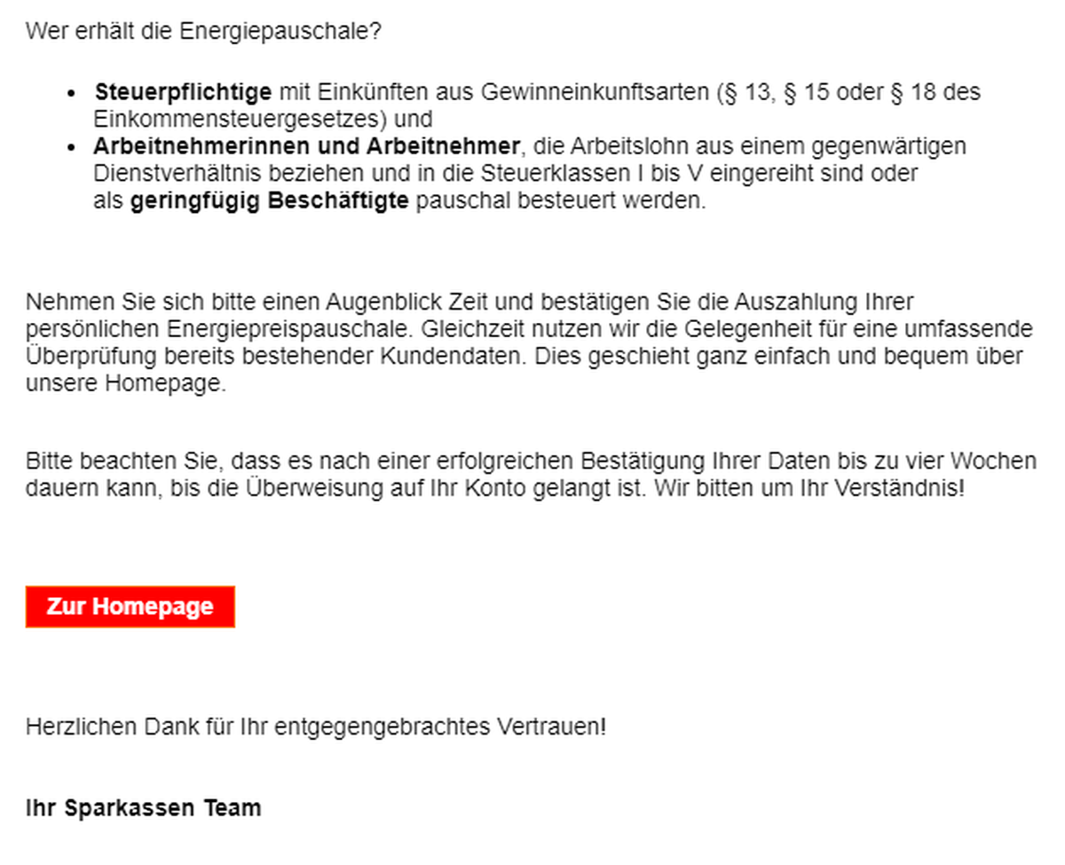 Auf keinen Fall sollte man auf diesen Button klicken.