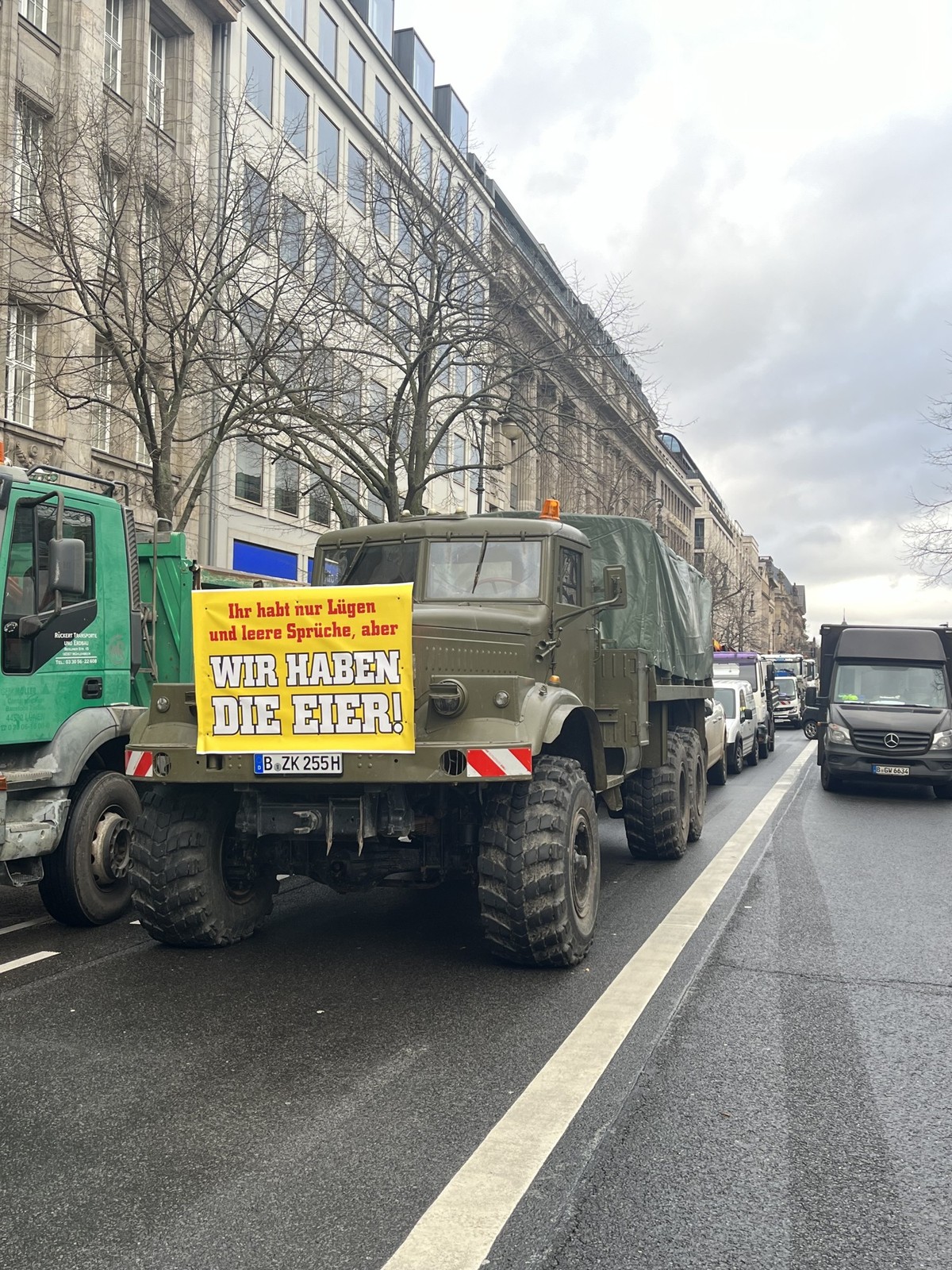 Der Protest der Landwirte: Einige nahmen es mit Humor.