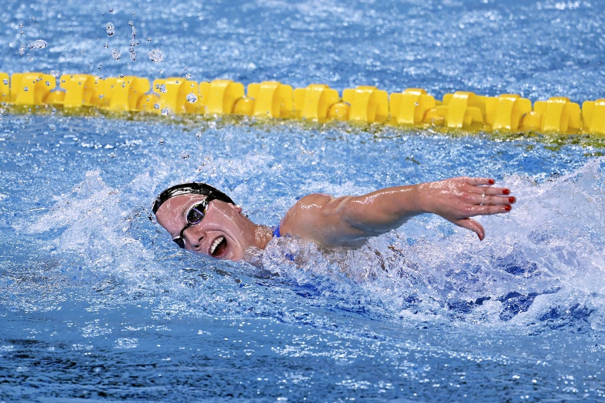 GOSE Isabel Team GER 3.Platz 1500m Kraul Schwimm Weltmeisterschaften 2024 in Doha Qatar am 13.02.2024 in Doha *** GOSE Isabel Team GER 3rd place 1500m crawl World Swimming Championships 2024 in Doha Q ...