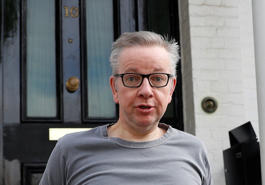 Britain&#039;s Secretary of State for Environment, Food and Rural Affairs Michael Gove, who is running to succeed Theresa May as Prime Minister, leaves his home in London, Britain, May 28, 2019. REUTE ...