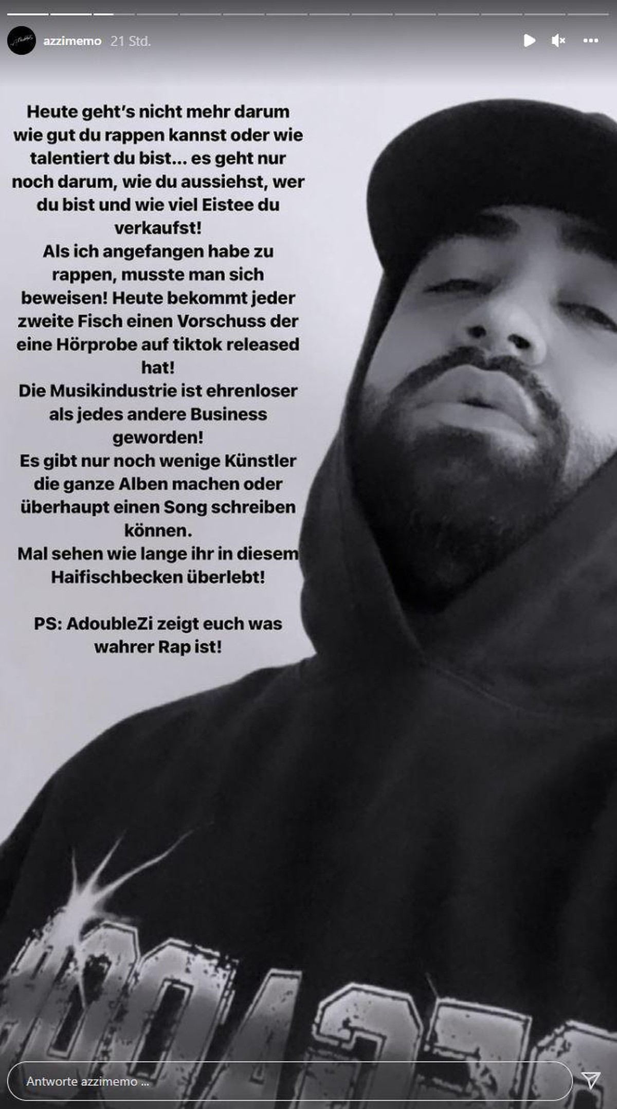 Azzi Memo ist nicht damit einverstanden, wie sich das Deutschrap-Business in den vergangenen Jahren entwickelt hat.