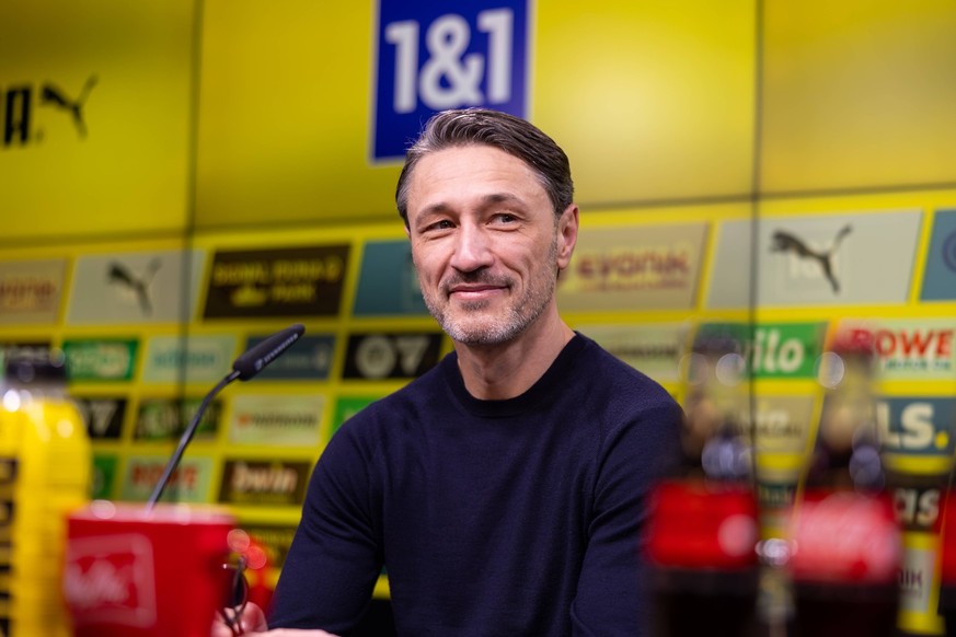 04.02.2025, Pressekonferenz des BVB zur Vorstellung des neuen Trainers Niko Kovac, Trainer Niko Kovac Borussia Dortmund, Dortmund Signal Iduna Park NRW Deutschland xRHR-FOTO/DEx *** 04 02 2025, BVB pr ...