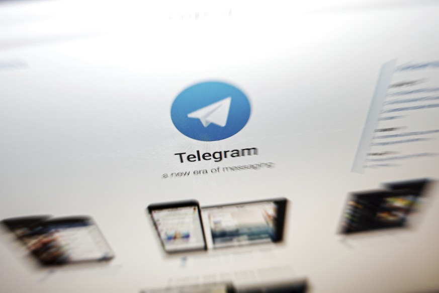 FILE - In this Thursday, June 13, 2019, file photo, the website of the Telegram messaging app is seen on a computer&#039;s screen in Beijing. In early January 2021, encrypted messaging apps Signal and ...