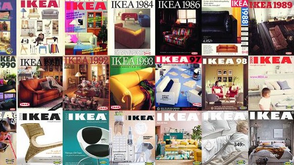 Ikea Kataloge über die Jahre