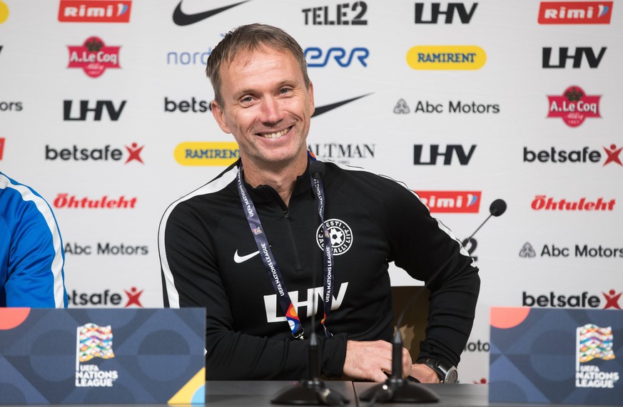 Tallinn, EESTI 11.10.2018 Jalgpall.Eesti jalgpallikoondise pressikonverents. Fotol Martin Reim Football Estonian football team press conference PK Pressekonferenz tl/Foto Tairo Lutter/EESTI MEEDIA TAL ...