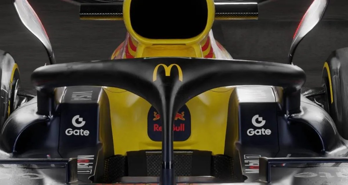 Red Bull fährt beim Rennen in Brasilien mit McDonald's als Sponsor.