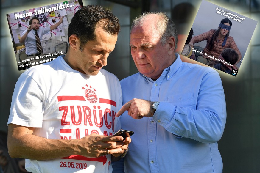 v.re:Uli HOENESS (Höness,Praesident Bayern Muenchen) mit Hasan SALIHAMIDZIC (Sportdirektor Bayern Muenchen). Fussball Regionalliga, Aufstieg in die 3. Liga. FC Bayern Muenchen Amateure-VFL Wolfsburg 4 ...