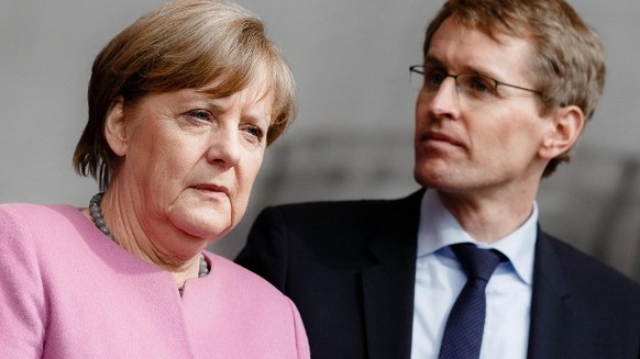 Schleswig-Holsteins Ministerpräsident Daniel Günther mit Kanzlerin Merkel: Günther ist einer der wenigen Liberalen unter den jungen Hoffnungsträgern der CDU. Auch er müsse seinen Platz haben, sagt Moh ...