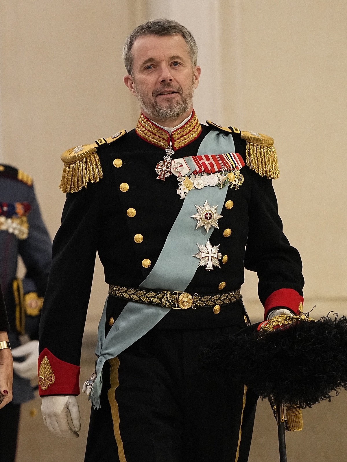 04.01.2024, Dänemark, Kopenhagen: Kronprinz Frederik kommt zum traditionellen Neujahrsfest mit Offizieren der Streitkräfte und der Nationalen Katastrophenschutzbehörde sowie geladenen Vertretern wicht ...