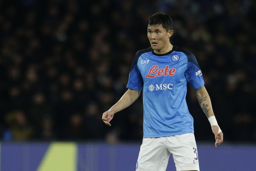 Italy: Serie a football match SSC Napoli vs SS Lazio SSC Napoli s Korean defender Kim Min Jae controls the ball during the Serie A football match between SSC Napoli and SS Lazio at the Diego Armando M ...