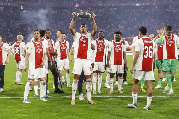 AMSTERDAM , 11-05-2022 , Johan Cruijff Arena , Dutch Football Eredivisie , season 2021 / 2022 , Ajax vs Heerenveen , Ajax player Sebastien Haller