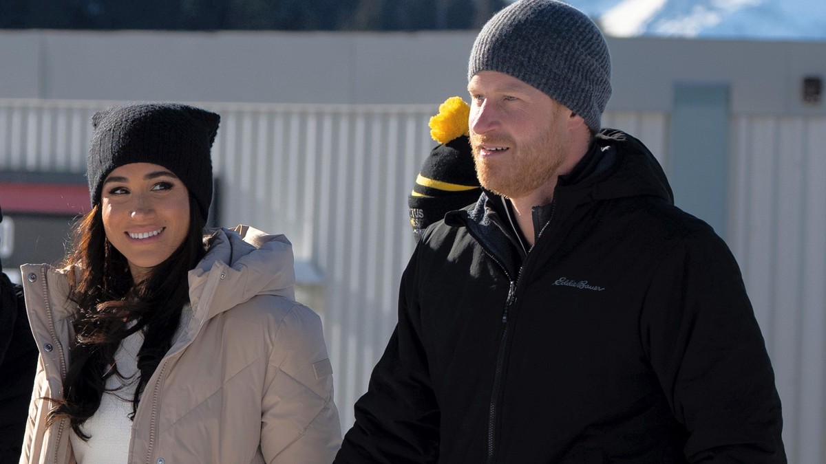 14.02.2024, Kanada, Whistler: Prinz Harry, Herzog von Sussex, und seine Frau Meghan Markle, Herzogin von Sussex, besuchen das Trainingslager der Invictus Games in Whistler, Kanada. Prinz Harry, der al ...