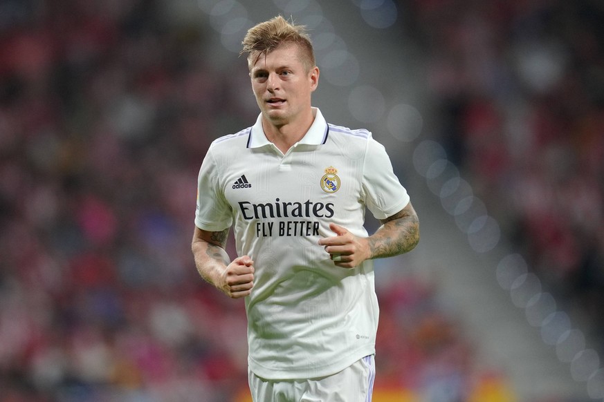 ESP: Atletico de Madrid-Real Madrid CF. La Liga Santander. Date 6 Toni Kroos of Real Madrid during the La Liga match between Atletico de Madrid and Real Madrid CF played at Civitas Metropolitano Stadi ...